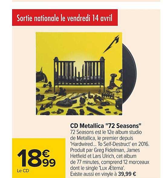 cd metallica "72 seasons"