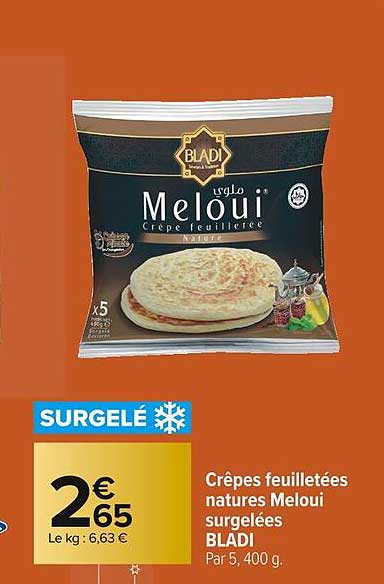 crêpes feuilletées natures meloui surgelées bladi
