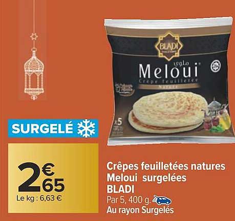 crêpes feuilletées natures meloui surgelées bladi