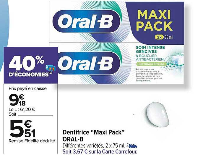 dentifrice "maxi pack" oral-b