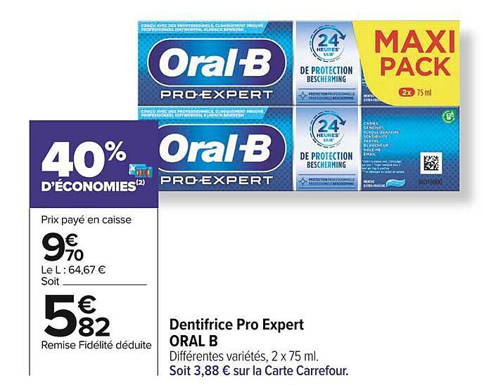 dentifrice pro expert oral b