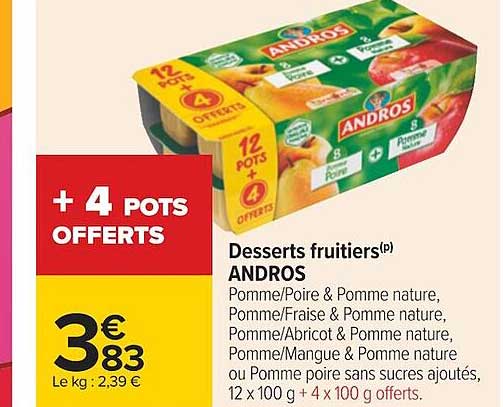 Desserts Fruitiers Andros