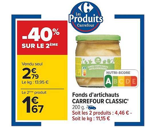 Fonds D'artichauts Carrefour Classic'