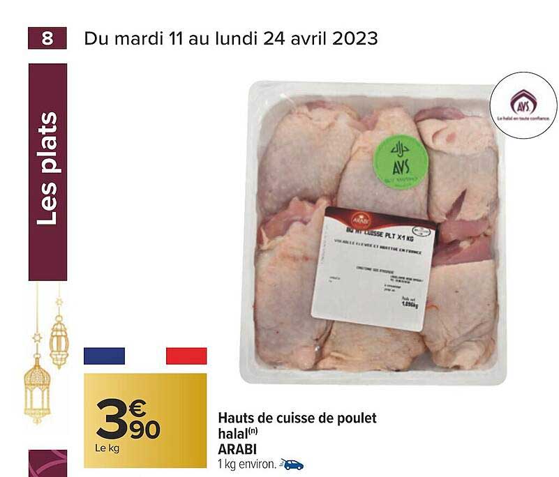 hauts de cuisse de poulet halal arabi