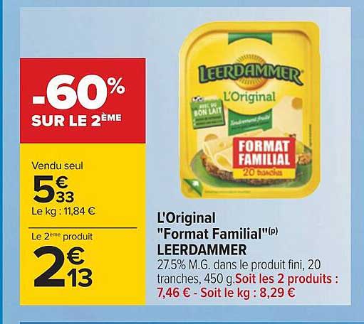 L'original "format Familial" Leerdammer
