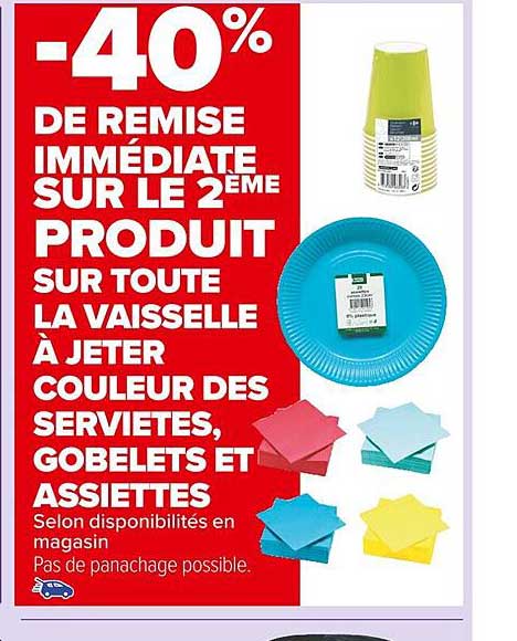 la vaisselle à jeter couleur des serviettes, gobelets et assiettes