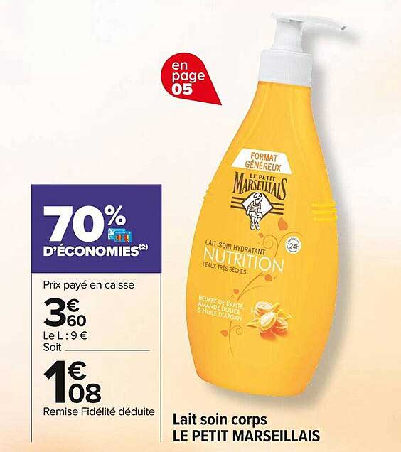 Lait Soin Corps Le Petit Marseillais