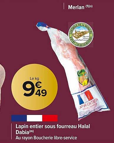 lapin entier sous fourreau halal dabia