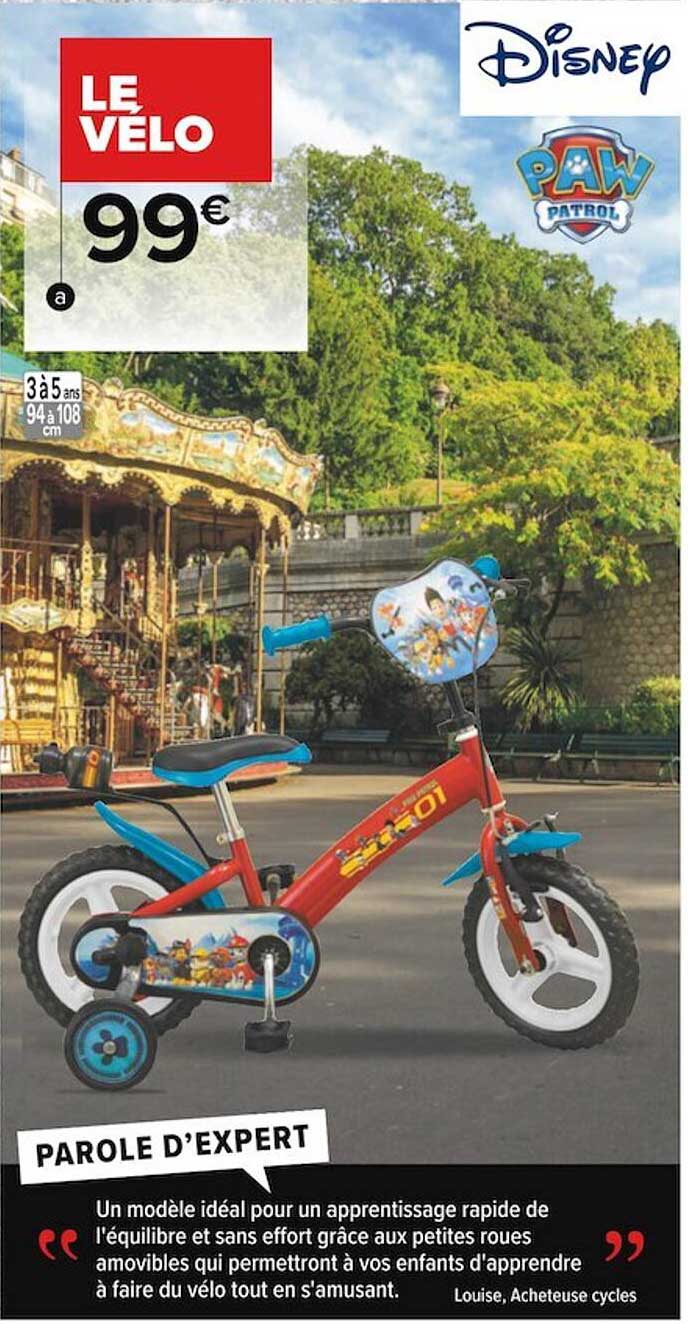 le vélo disney, paw patrol