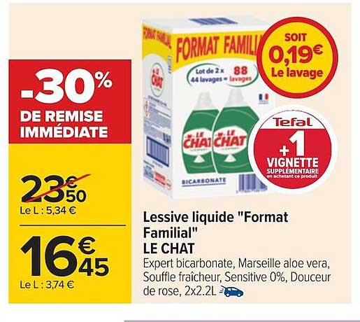 lessive liquide "format familial" le chat