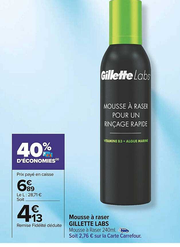 mousse à raser gillette labs