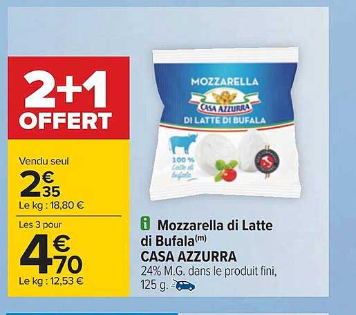 mozzarella di latte di bufala casa azzurra