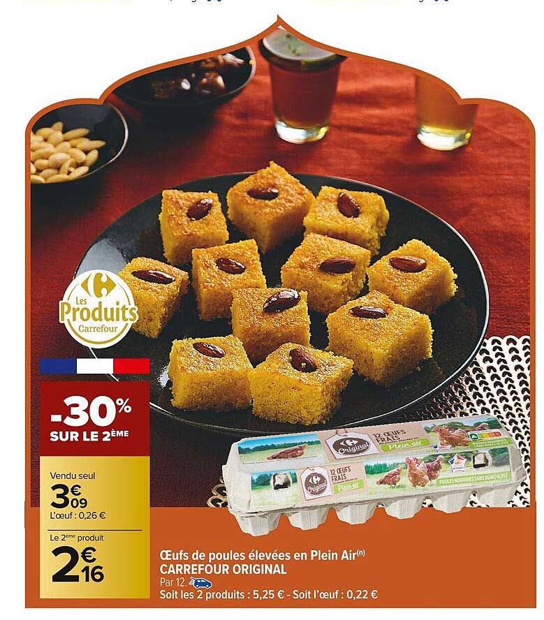 œufs de poules élevées en plein air carrefour original