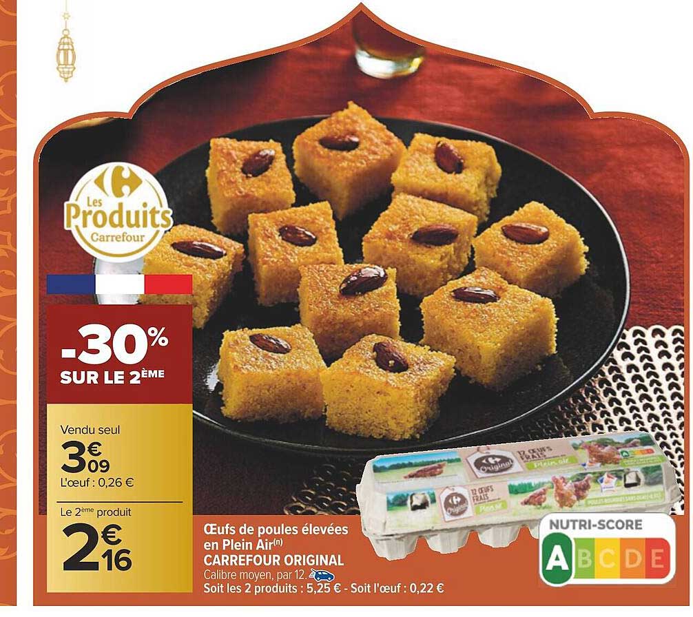 œufs de poules élevées en plein air carrefour original