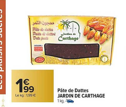 pâte de dattes jardin de carthage