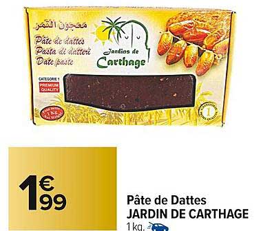 pâte de dattes jardin de carthage