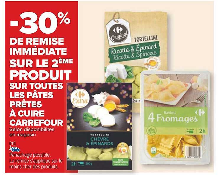 pâtes prêtes à cuire carrefour