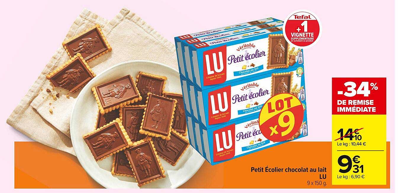 Petit écolier Chocolat Au Lait Lu