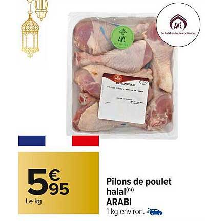 pilons de poulet halal arabi
