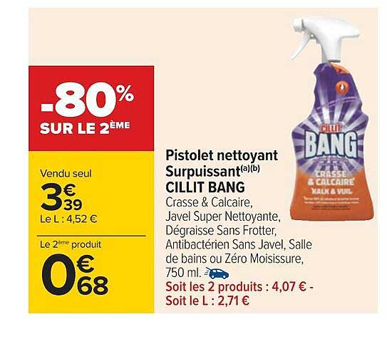 pistolet nettoyant surpuissant cillit bang