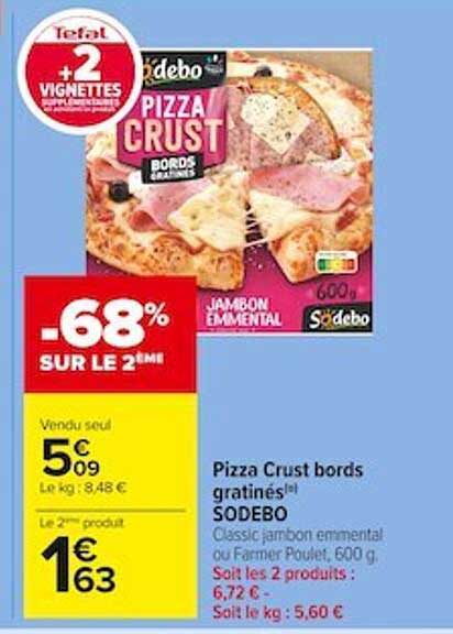 pizza crust bords gratinés sodebo