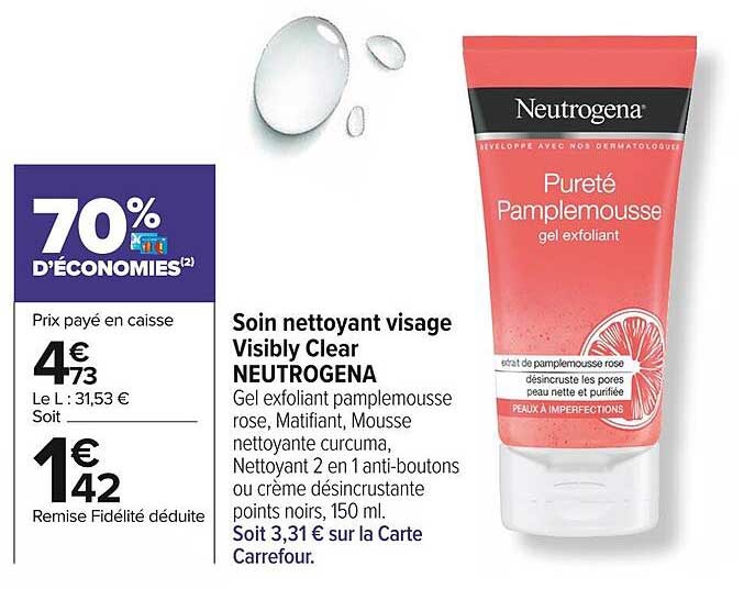soin nettoyant visage visibly clear neutrogena