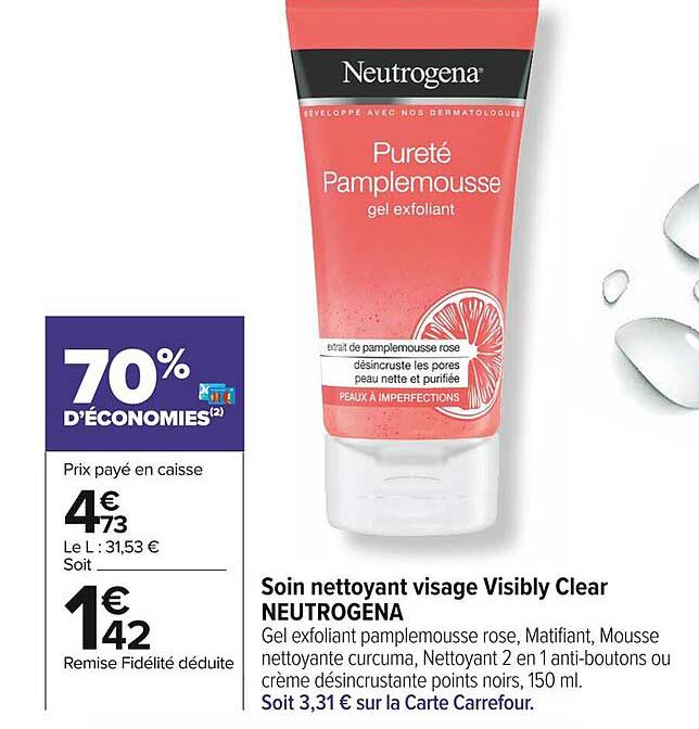 soin nettoyant visage visibly clear neutrogena