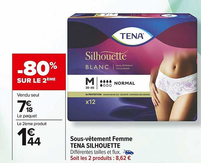 sous-vêtement femme tena silhouette