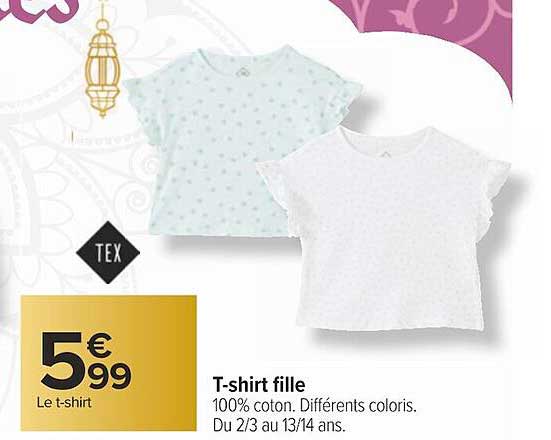 t-shirt fille tex