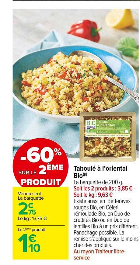 Taboulé à L'oriental Bio