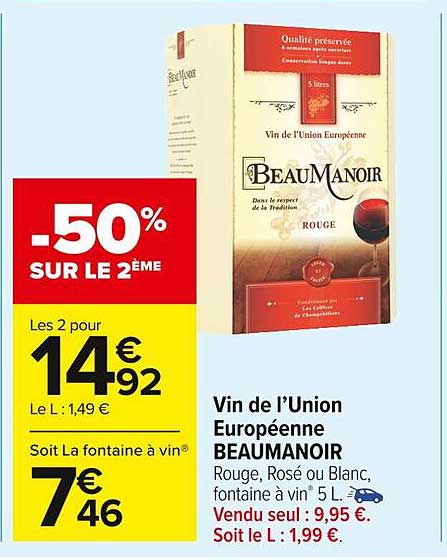 vin de l'union européenne beaumanoir