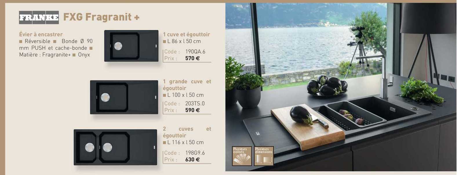 évier à Encastrer Fxg Fragranit + Franke