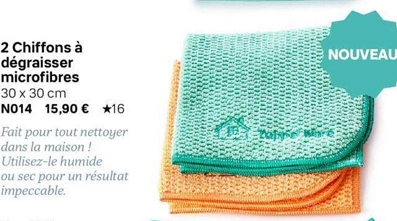 2 Chiffons a degraisser microfibres