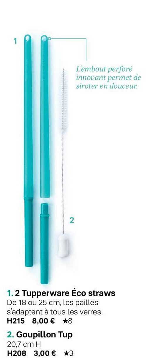 2 tupperwave éco straws, goupillon tup