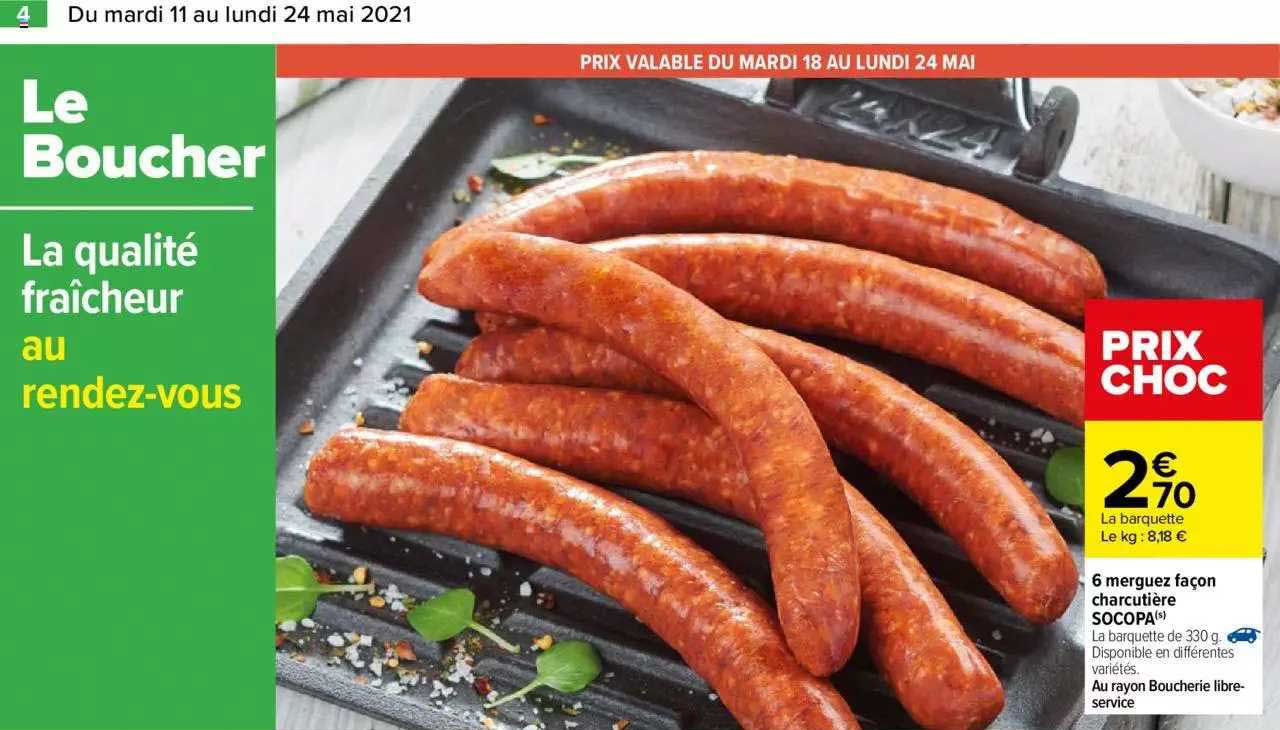 6 merguez façon charcutiere socopa