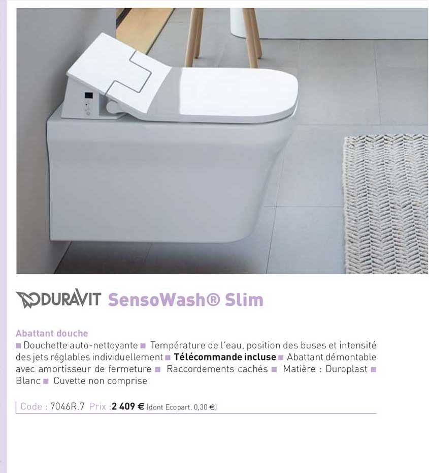 Abattant Douche Sensowash Slim Duravit