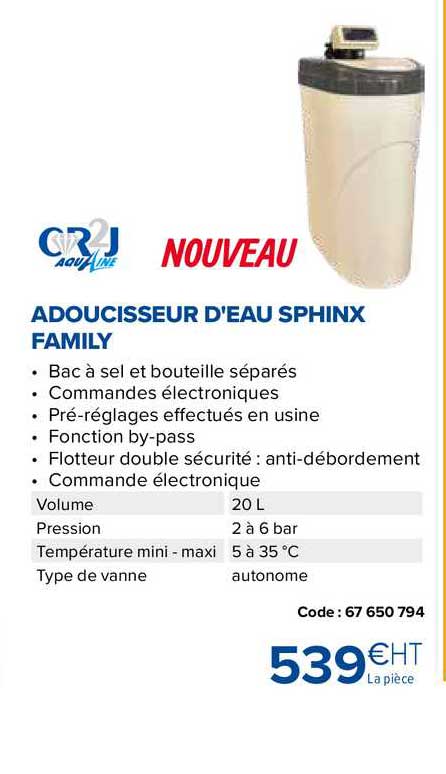 Adoucisseur D'eau Sphinx Family