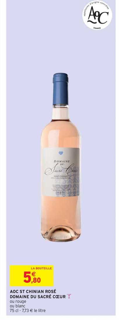 aoc st chinian rosé domaine du sacré cœur