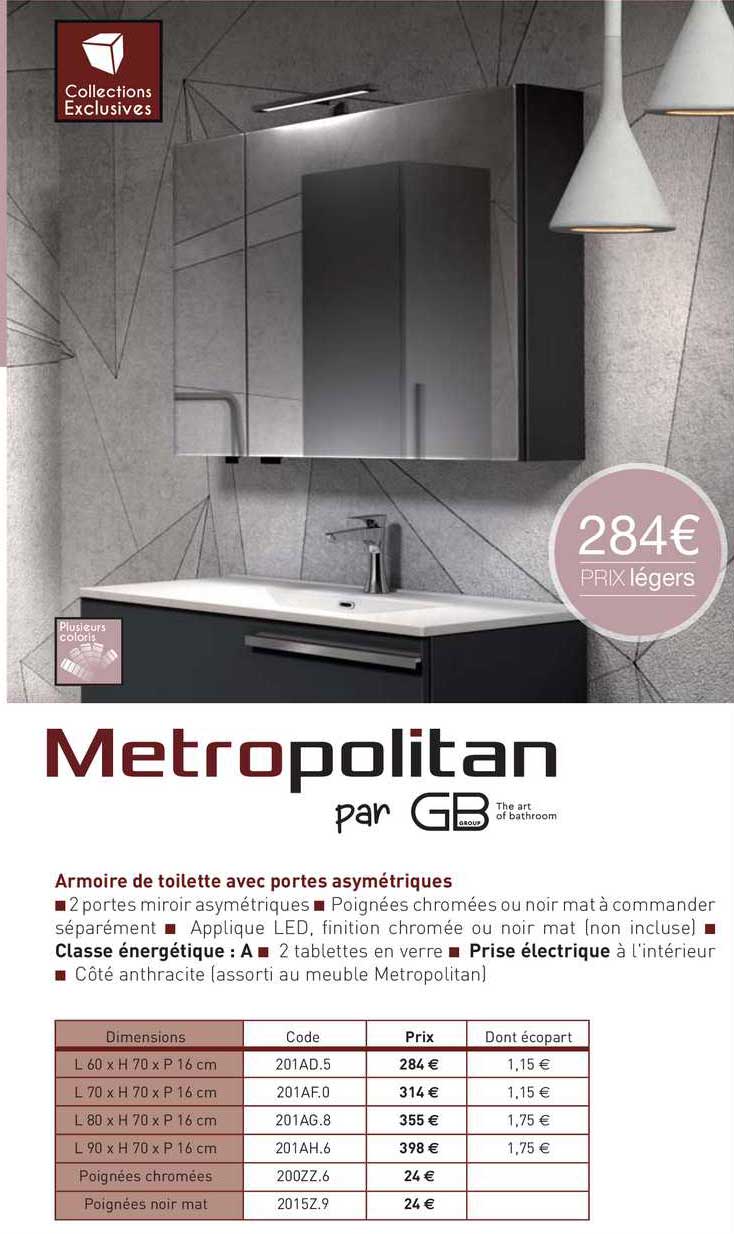 armoire de toilette avec portes asymétriques metropolitan par gb