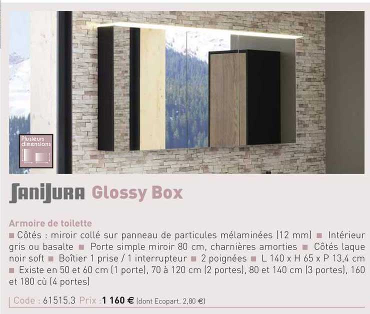 armoire de toilette glossy box sanijura