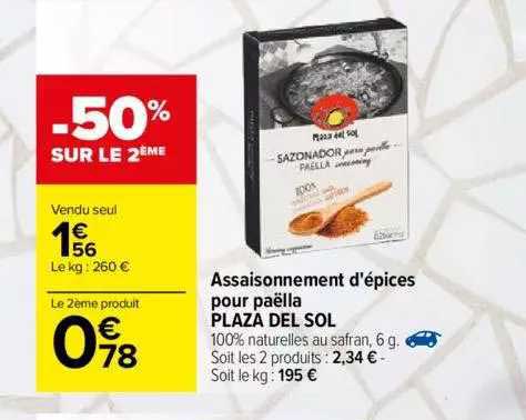 Assaisonnement d'epices pour paella Plaza Del Sol