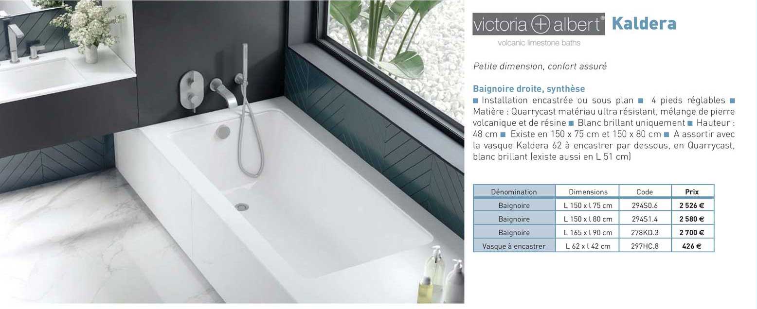 baignoire droite, synthèse kaldera victoria + albert