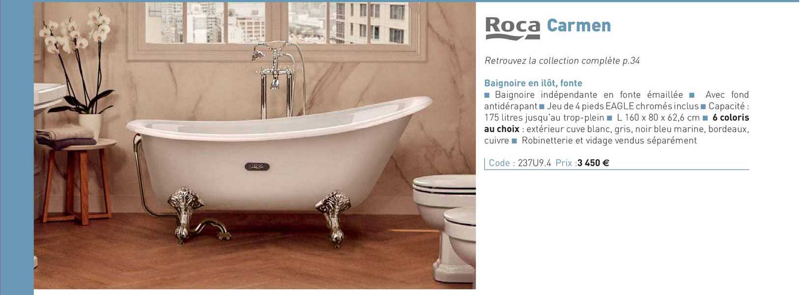 baignoire en îlot, fonte carmen roca