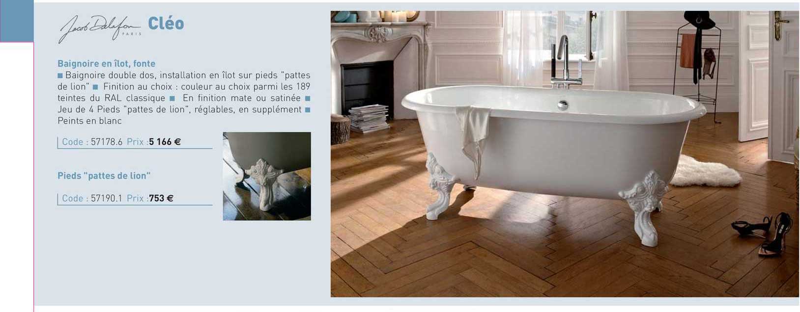 baignoire en îlot, fonte cléo jacob delafon
