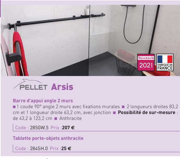 barre d'appui angle 2 murs arsis pellet