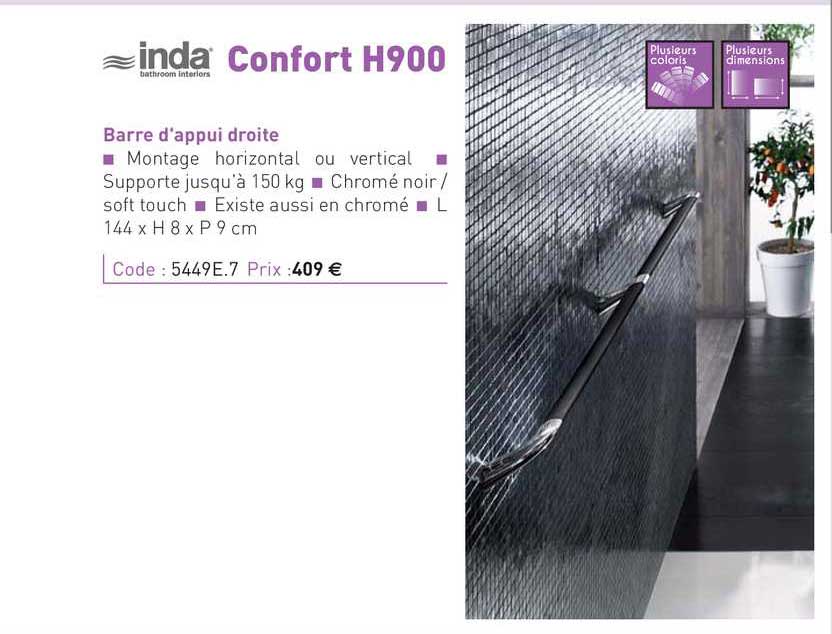 barre d'appui droite confort h900 inda