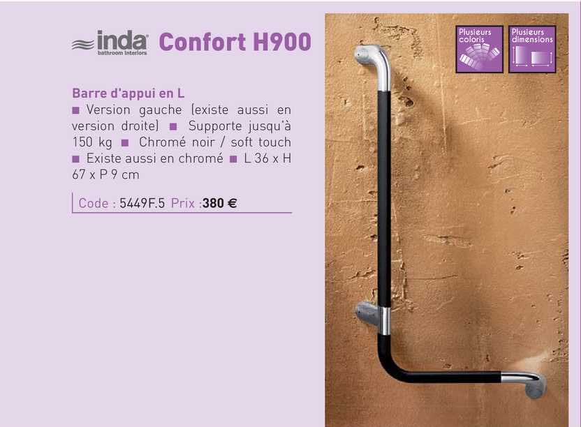 barre d'appui en l confort h900 inda