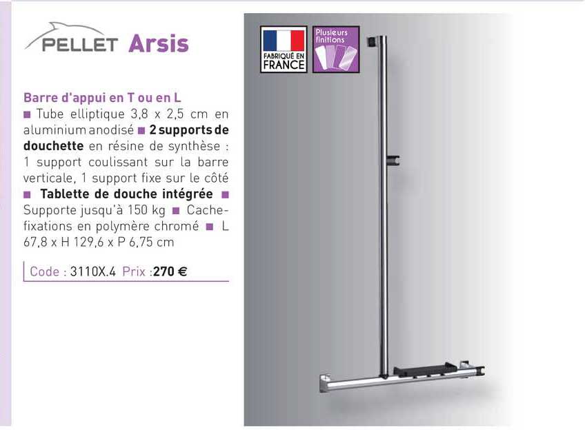 barre d'appui en t ou en l arsis pellet