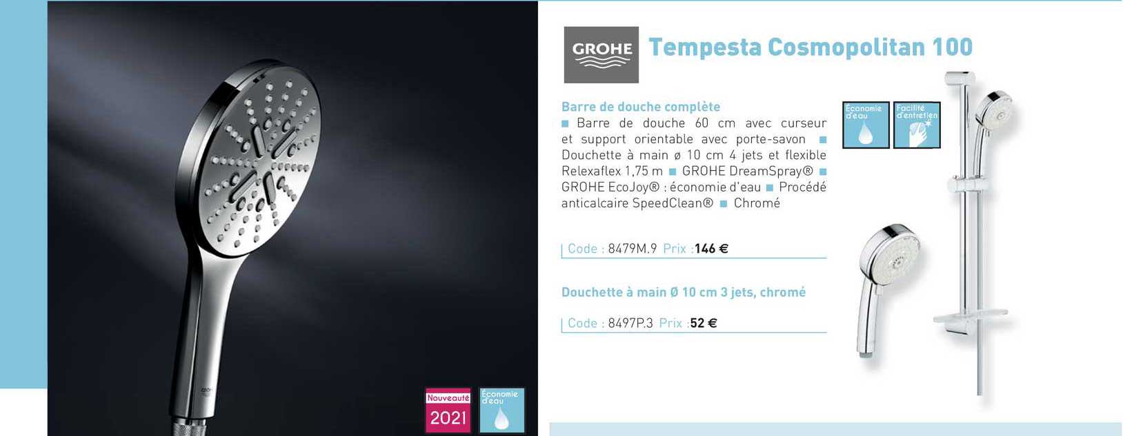 barre de douche complète tempesta cosmopolitan 100 grohe
