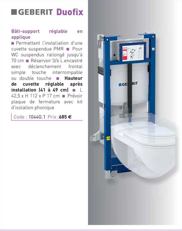 bâti-support réglable en applique duofix geberit